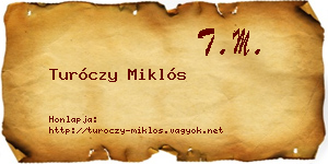 Turóczy Miklós névjegykártya